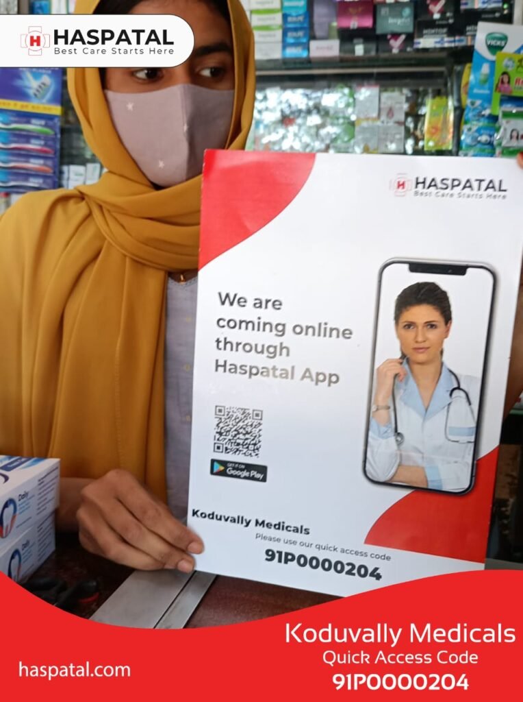 Koduvally Mesicals joins together with Haspatal App to enhance its online presence.